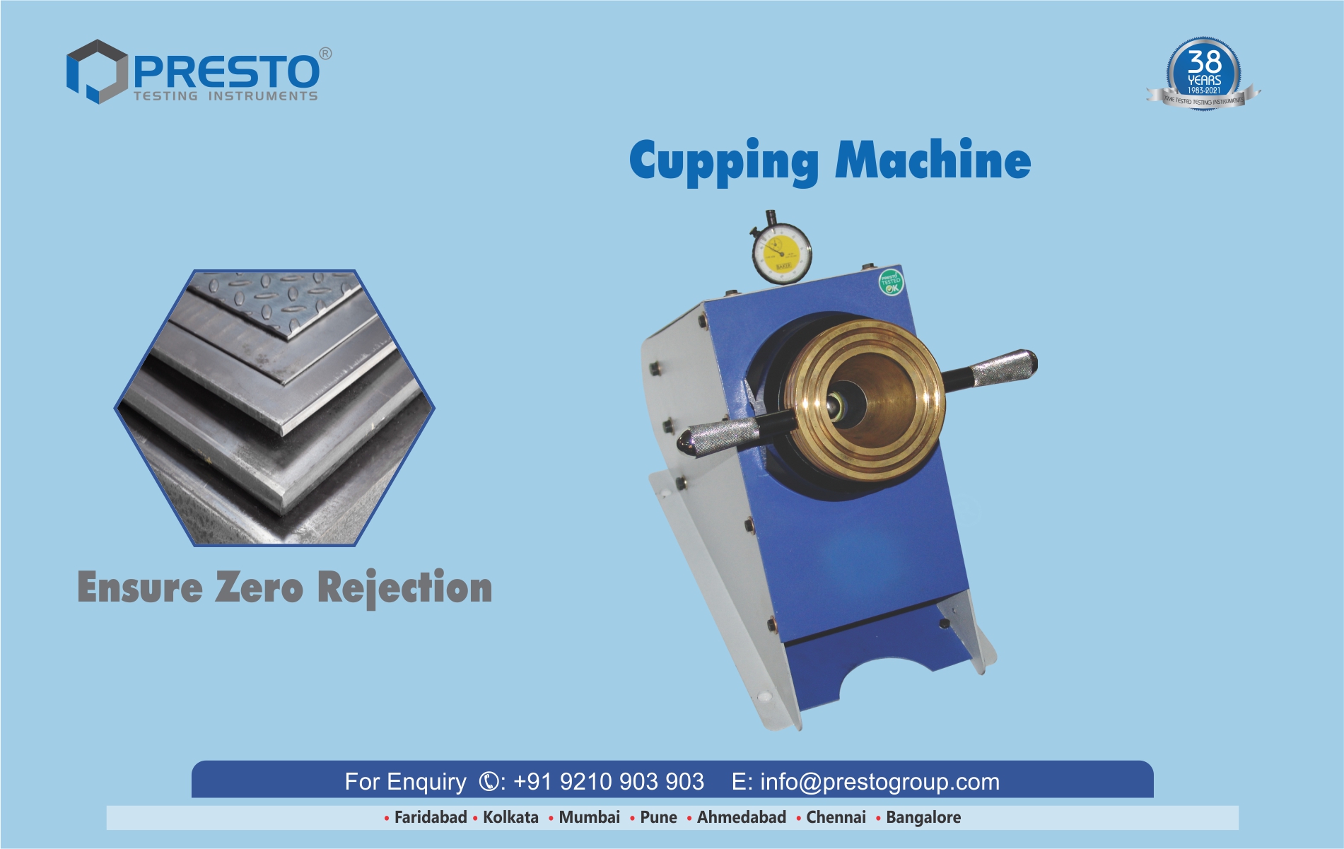 Cupping Machine to Test Draw Ability of Metal Components