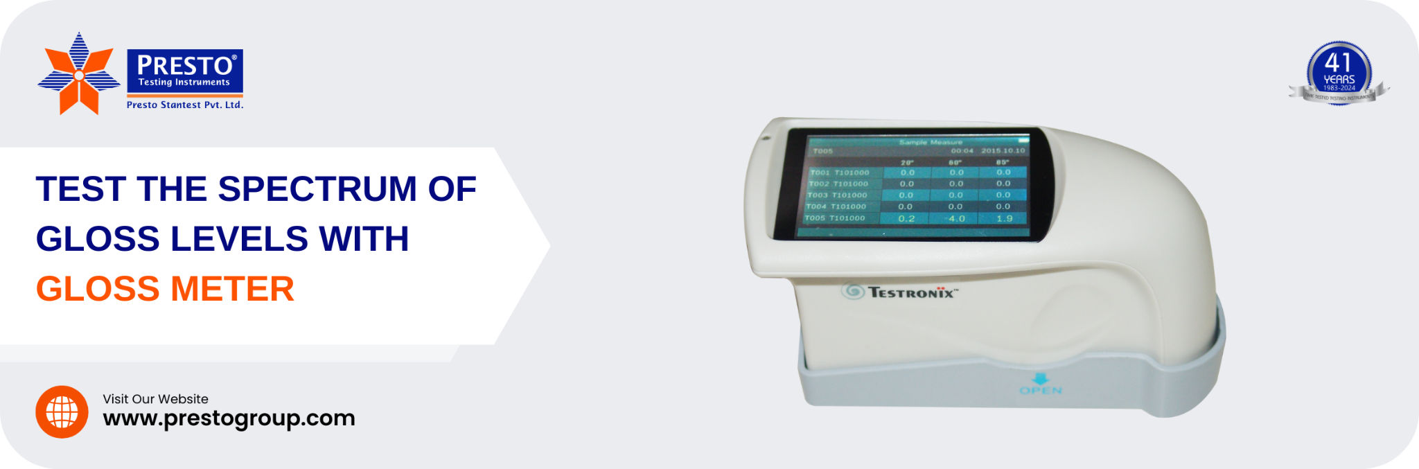 Test the Spectrum of Gloss Levels with Gloss Meter